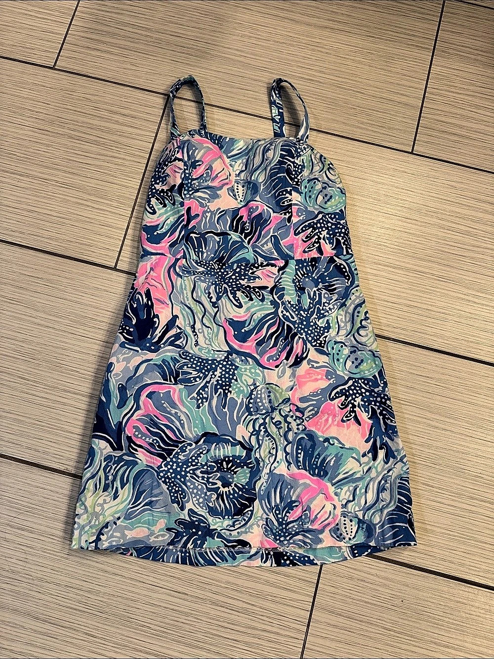 Lilly Pulitzer Floral Mini Dress in Blue & Pink Size 14 GIRLS Like New